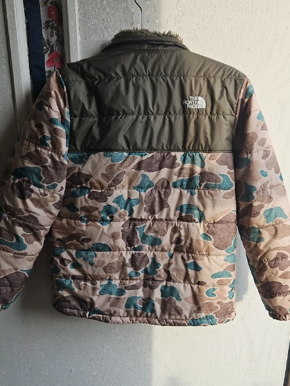 The North Face Boys' Camouflage Puffer Jacket - Green/Brown/Tan